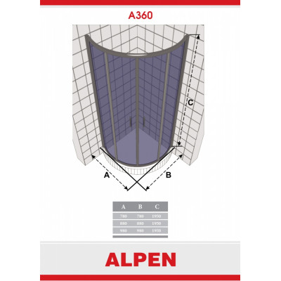 Душевой уголок Alpen Alpina Quadrant A360N-80