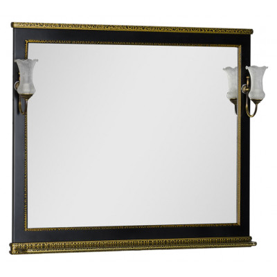 Зеркало Aquanet Валенса 110 черный краколет/золото 00180295