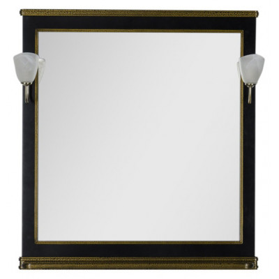 Зеркало Aquanet Валенса 90 черный краколет/золото 00180043