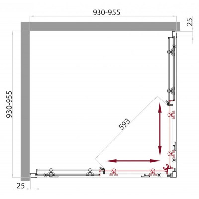 Душевой уголок BelBagno SELA-A-2-95-C-Cr