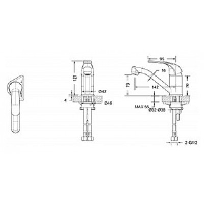 Смеситель Bravat Fit F1233188CP-RUS FIT для раковины