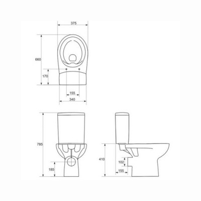 Унитаз-компакт Cersanit Nature New Clean On 011 3/5 S-KO-NTR011-3/5-COn-DL-w