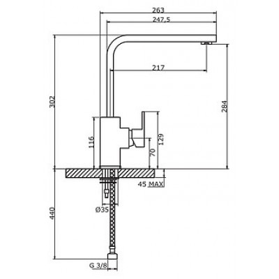 Смеситель Cezares Molveno MOLVENO-LLM-01-Cr для кухонной мойки