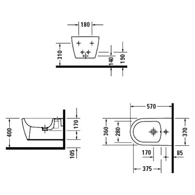 Биде подвесное Duravit ME by Starck 2288150000