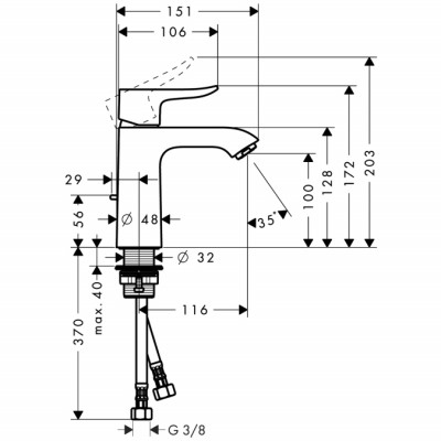 Смеситель Hansgrohe Metris 31080000 для раковины