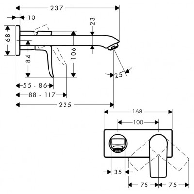 Смеситель Hansgrohe Metris 31086000 для раковины