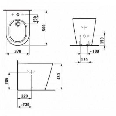 Биде напольное Laufen Kartell 8.3233.1.000.302.1