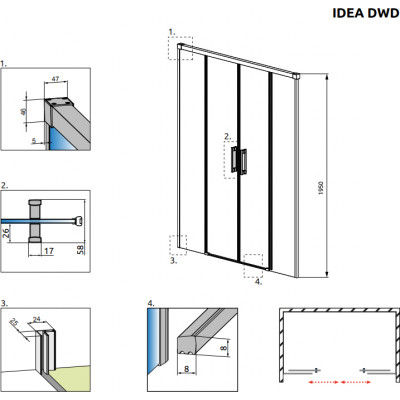 Душевая дверь в нишу Radaway Idea DWD 190 Idea DWD 190