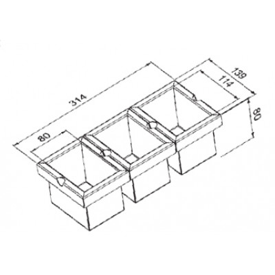 Модуль из трёх контейнеров Reginox R1629 139x314 43201