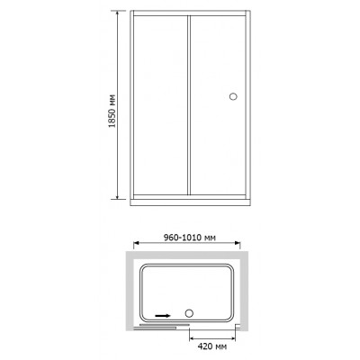Душевая дверь в нишу RGW Classic CL-12 (960-1010)x1850 стекло чистое 04091210-11