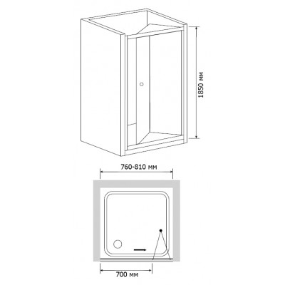Душевая дверь в нишу RGW Classic CL-21 (760-810)х1850 стекло чистое 04092108-11
