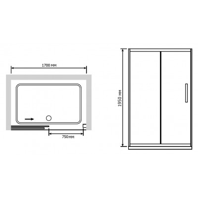 Душевая дверь в нишу RGW Passage PA-12 (1700-1740)x1950 профиль хром, стекло чистое 01081217-11