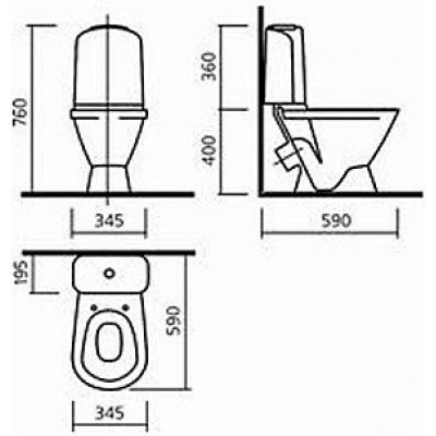 Унитаз-компакт Sanita luxe Classic luxe 442804 с микролифтом